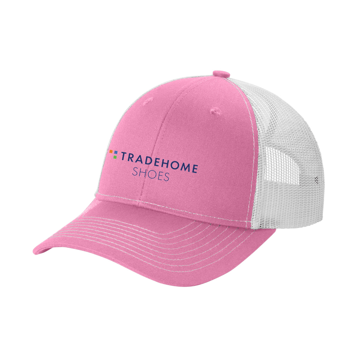 True Pink/ White - Tradehome-Logo-Stacked