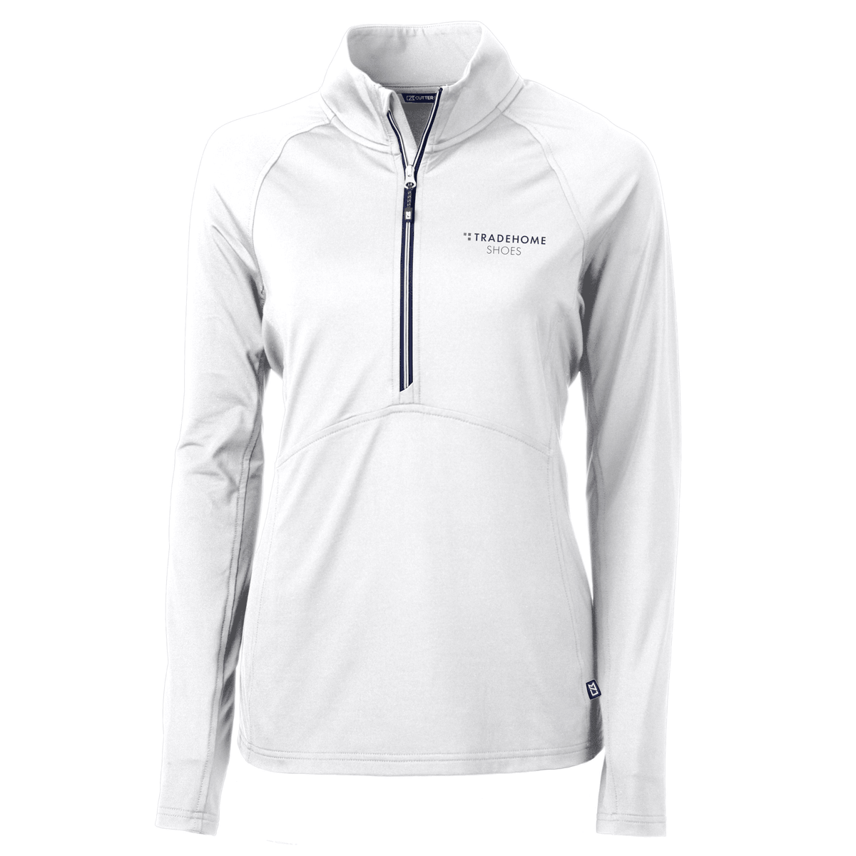 White/Navy Blue - Tradehome-Logo-Stacked
